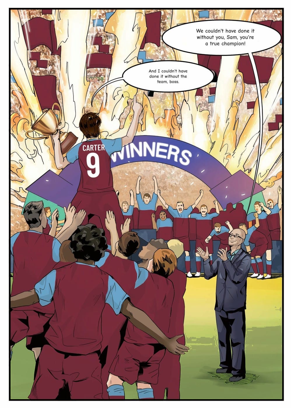 The winning moment — a page from the personalised West Ham United book