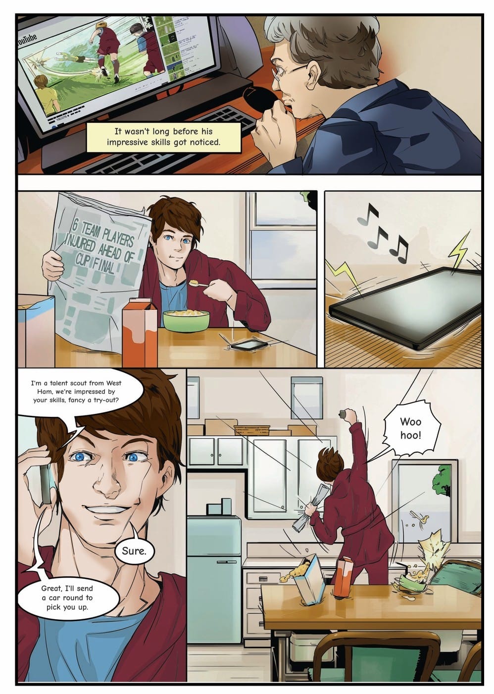 Your child gets scouted by West Ham United — a page from the personalised book