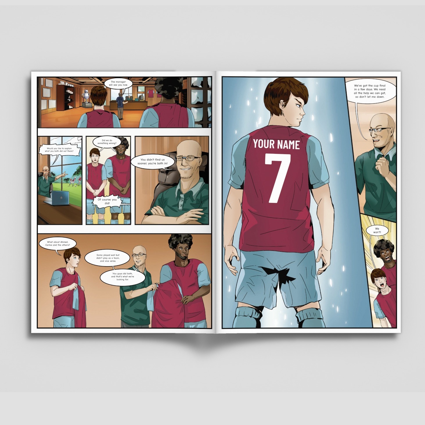 A page from inside the personalised Aston Villa book