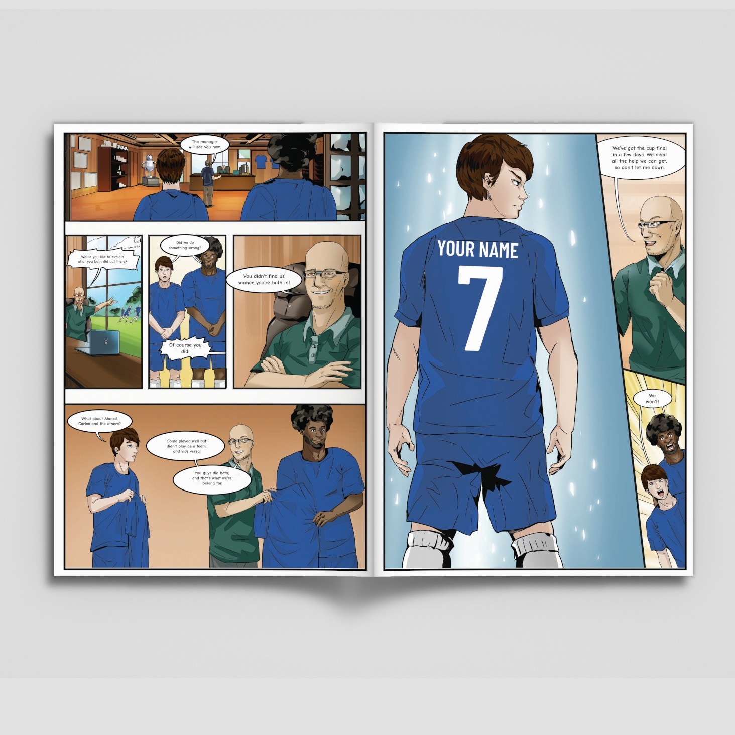 A page from inside the personalised Cardiff City book