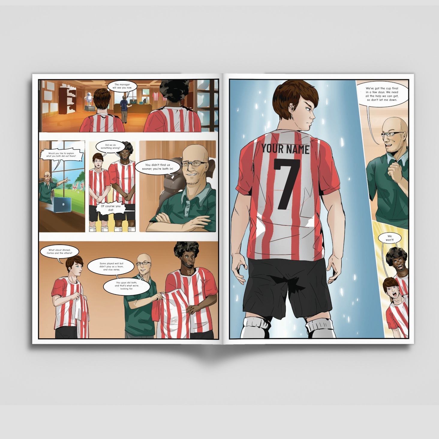 A page from inside the personalised Lincoln City book
