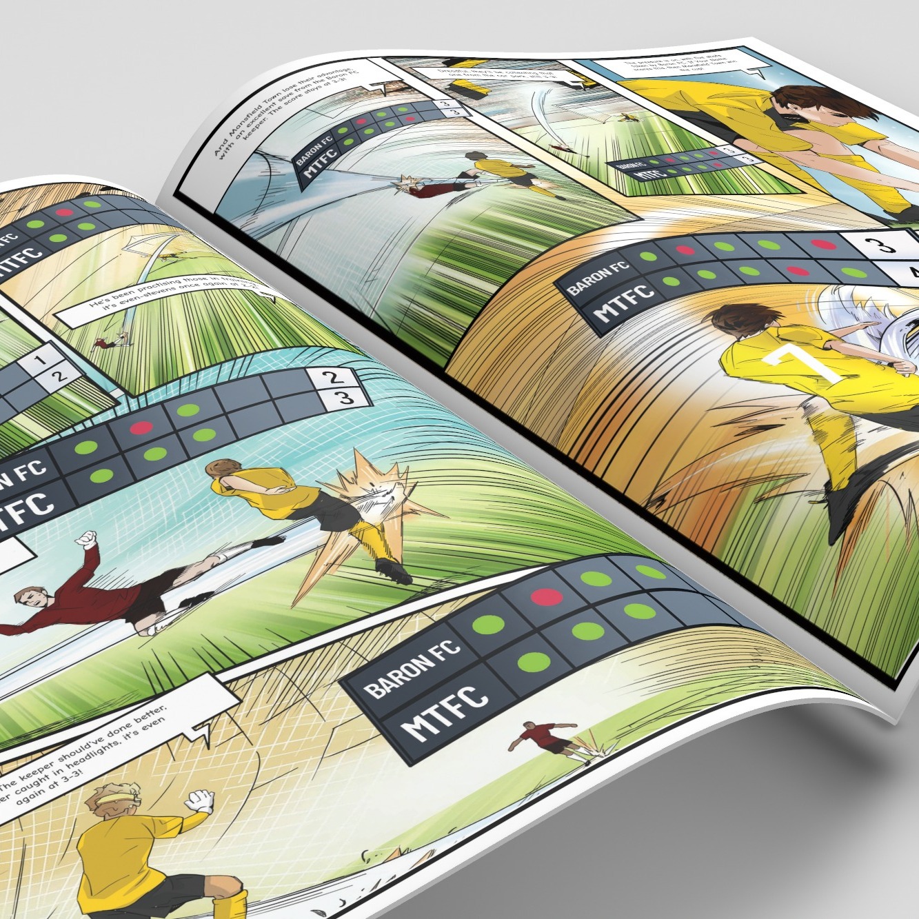 A page from inside the personalised Mansfield Town book