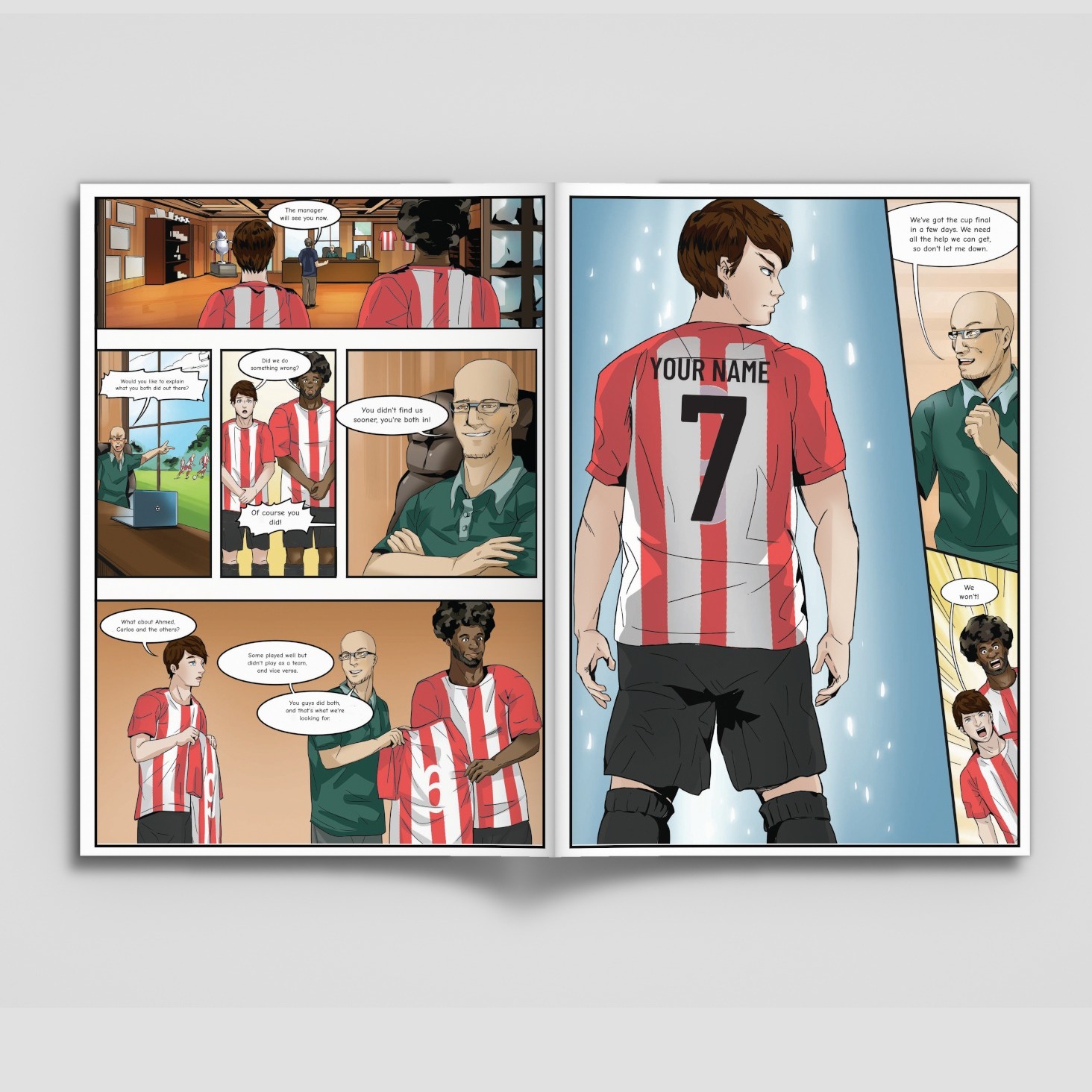 A page from inside the personalised Sheffield United book